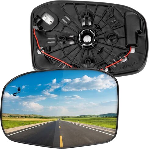 استبدال مرآة جانبية للسائق لهوندا CR-V CRV 2023 2024 2025، HR-V HRV 2023 2024 2025 - زجاج مرآة الجانب الأيسر، زجاج مرايا الرؤية الخلفية مع تسخين كهربائي ونقطة عمياء in Kuwait