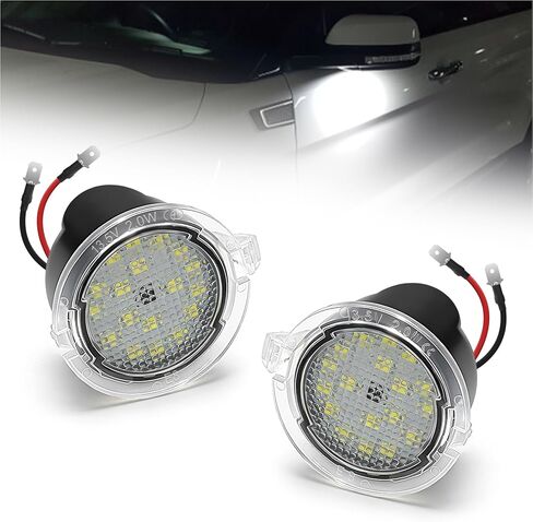 قطعتان من مصابيح البركة الجانبية LED متوافقة مع Ford F150 Explorer Edge Expedition Taurus X Flex Fusion، 18 SMD LED Lights، 6000K، أبيض in Kuwait