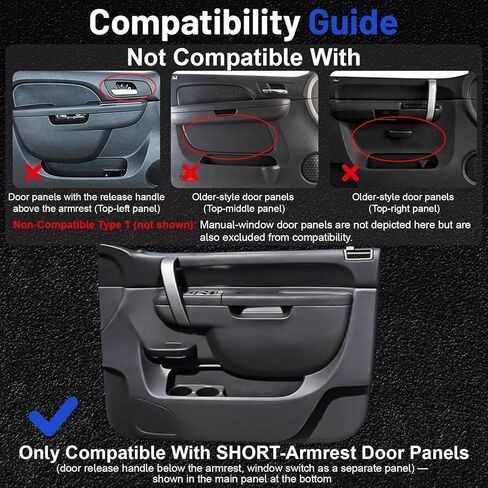22818465 Front Left Driver Door Armrest Repair Kit, Direct Replacement with Door Release Handle Below Armrest, Compatible with Chevy Silverado & GMC Sierra 1500 2500/3500HD 2010-2014, Black in Kuwait