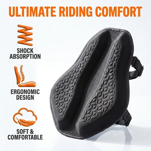 Upgraded Motorcycle Gel Seat Cushion, Universal Motorcycle Seat Pad, Shake Rider Cushion, Enlarged Ventilation Channels, Large 3D-Honeycomb Structure, Shock Absorption and Breathable for Long Rides in Saudi Arabia