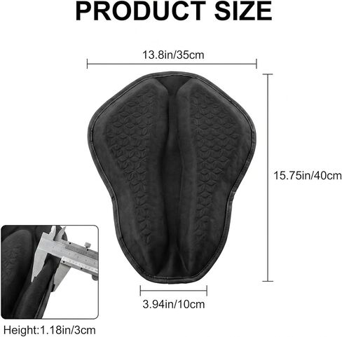 Upgraded Motorcycle Gel Seat Cushion, Universal Motorcycle Seat Pad, Shake Rider Cushion, Enlarged Ventilation Channels, Large 3D-Honeycomb Structure, Shock Absorption and Breathable for Long Rides in Saudi Arabia