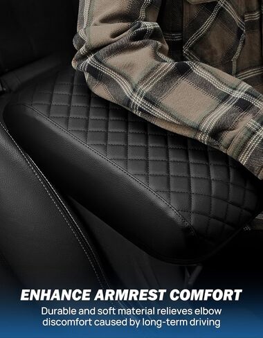 JOYTUTUS Center Console Armrest Cover Compatible with Toyota 4Runner 2010-2022 2023 2024 Truck Accessories Premium PU Leather Cushion Protector (Black) in Kuwait