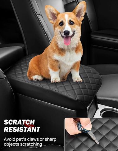 JOYTUTUS Center Console Armrest Cover Compatible with Toyota 4Runner 2010-2022 2023 2024 Truck Accessories Premium PU Leather Cushion Protector (Black) in Kuwait