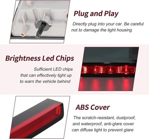 22783104 LED ضوء الفرامل الثالث لسيارة شيفروليه تاهو 2015-2020 923-116 مصباح التوقف الثالث العالي المثبت لسيارة Chevy Suburban 3500 HD الخلفية المركزية ضوء الفرامل عالي المستوى 923116 شريط الضوء الخلفي in Kuwait