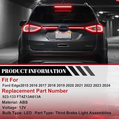 923-133 High Mount Third Brake Light for Ford Edge 2015-2024, FT4Z13A613A LED Stop Lamp Assembly, Direct OE Replacement, Waterproof High Visibility Rear Light in Saudi Arabia
