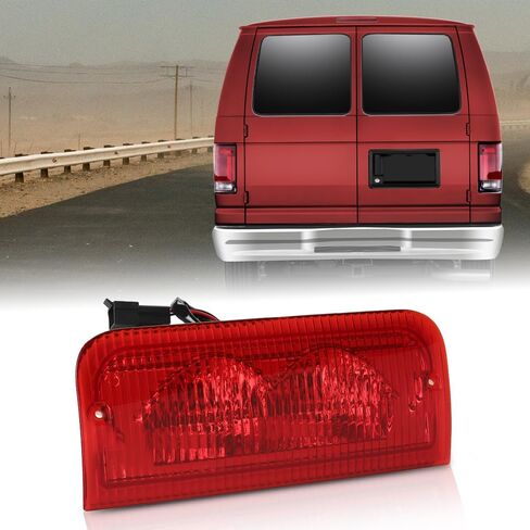 PIT66 Third 3rd Brake Light Lamp Assembly Compatible with Ford E150 E250 2008-2014 Fit Ford E350 Super Duty 2008-2014 6C2Z-13A613-A, 6C2Z13A613A Red Lens in Kuwait