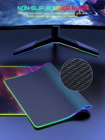 TopMade Wireless Charging Mouse Pad, RGB Gaming Mousepad Home Office Desk Pad, 31.5" x 15.8" Large Desk Mat, Waterproof Keyboard Pad, Galaxy Nebula (Includes 20W PD Power Adapter & 6.56ft Woven Cable) in Saudi Arabia
