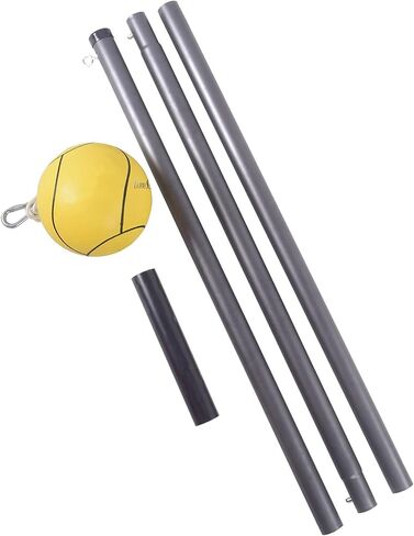 Galvanized Tetherball Set with Yellow Ball, Galvanized Poles, Rope for Outdoor, Backyard,Dark Grey in Saudi Arabia