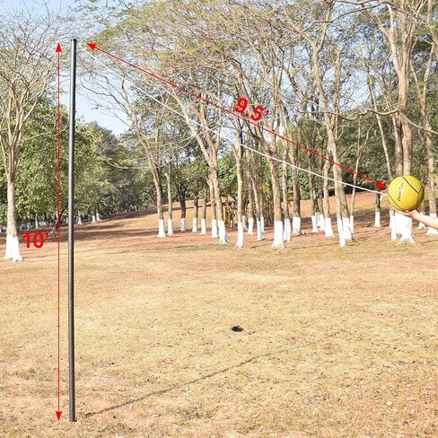Galvanized Tetherball Set with Yellow Ball, Galvanized Poles, Rope for Outdoor, Backyard,Dark Grey in Saudi Arabia