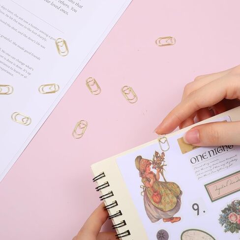200Pcs Heart Paper Clips, Gold Paperclips Cute Mini Paperclips Papers Clamp for Office School Home Document Note Decoration Organizing in Kuwait
