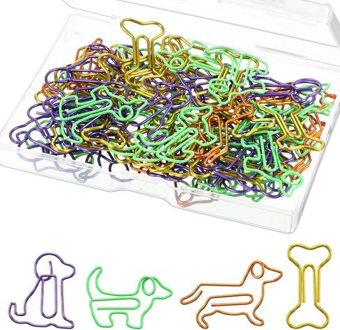 70 PCS Dog Shaped Paper Clips – Cute Colorful Animal Paperclips, Decorative Bookmark Clips for Office Supplies, Fun Unique Gifts for Dog Lovers Women Coworkers Teacher Student in Saudi Arabia