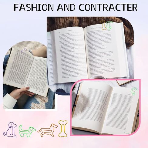70 PCS Dog Shaped Paper Clips – Cute Colorful Animal Paperclips, Decorative Bookmark Clips for Office Supplies, Fun Unique Gifts for Dog Lovers Women Coworkers Teacher Student in Saudi Arabia
