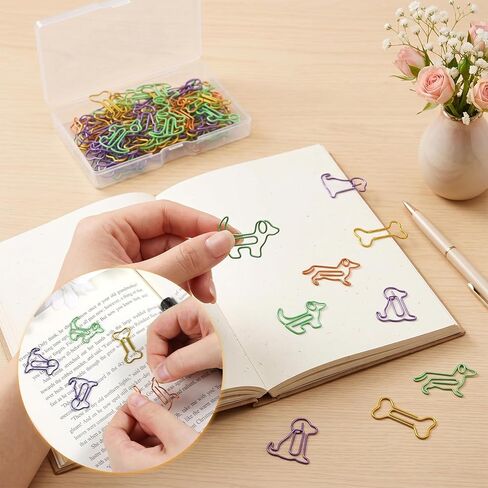 70 PCS Dog Shaped Paper Clips – Cute Colorful Animal Paperclips, Decorative Bookmark Clips for Office Supplies, Fun Unique Gifts for Dog Lovers Women Coworkers Teacher Student in Saudi Arabia