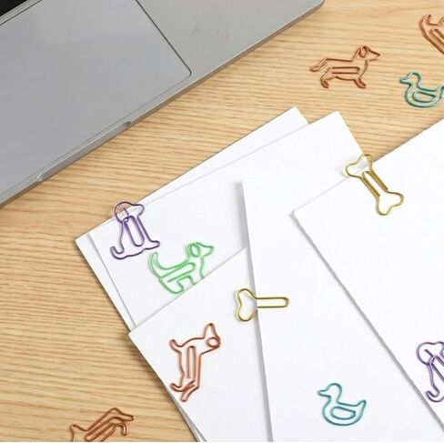 70 PCS Dog Shaped Paper Clips – Cute Colorful Animal Paperclips, Decorative Bookmark Clips for Office Supplies, Fun Unique Gifts for Dog Lovers Women Coworkers Teacher Student in Saudi Arabia