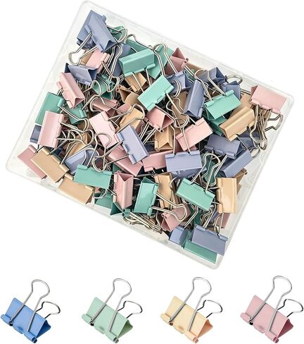 1.25 Inch/32mm Medium Size Colored Binder Clips (108 Pack),Paper Clamps for Office Supplies Home and School in Saudi Arabia