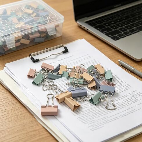 1.25 Inch/32mm Medium Size Colored Binder Clips (108 Pack),Paper Clamps for Office Supplies Home and School in Saudi Arabia