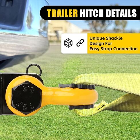 MaxxHaul 51228 15,000 lb Capacity Hitch Mount Trailer Recovery Shackle Tow Hitch with Magnetic 3/4" D-Ring Shackle for 2 inch Receiver with 2 inch Solid Shank for Off-Road Operation in Saudi Arabia
