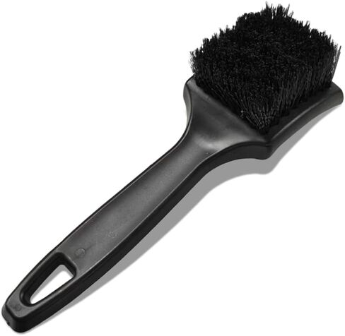 Craedli Carpet Cleaning Brush, Stiff Bristle Wheel Hub Scrub Brush Floor Mat Cleaning Brushes, Short Handle Tire Cleaner Tool Car Wash Brushes for Car Interior and Home (Black) in Saudi Arabia