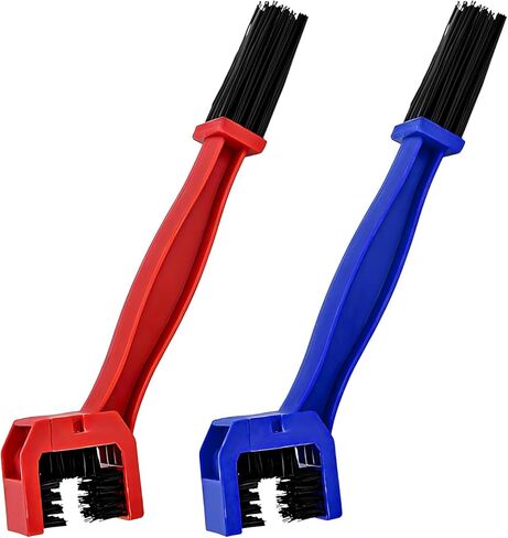 Sun Walker Motorcycle Chain Brush, Double-Ended Motorbike Cleaning Tool with Three-Sided Bristles, Plastic Chain Scrubber Dirt Removal Tool for Motorcycle Bicycle Mountain Bike (Red) in Kuwait