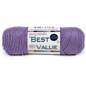 Mary Maxim Best Value Worsted Weight Yarn, 100% Acrylic Medium Weight 4 Yarn for Crocheting and Knitting Filets, Scarves, Mittens, Blankets, and Garments, 6 oz, 342 Yards, Cottonwood in Saudi Arabia