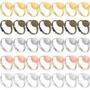 Elegaperma 80pcs Blank Rings for Jewelry Making, Ring Blanks for Jewelry Making, Adjustable Stainless Steel Flat Blank Ring Base for Men Women Jewelry Make DIY Crafts in Saudi Arabia
