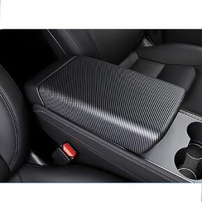 Tesla Model 3 / Y Arm Rest Cover & Center Console Cover, Compatible with 2017-2023 Model 3 and 2020-2024 Model Y, ABS Material Scratch Resistant (Matte Carbon Fiber Pattern) in Saudi Arabia