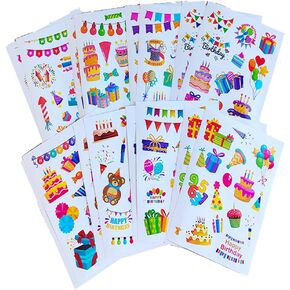 16 Sheets Happy Birthday Stickers Heart Sticker for Cards Gift Box Envelope Birthday Stick Sticker, Stickers Crafts for Kids Adults Birthday Party Supplies Classroom Exchange Gift in Saudi Arabia