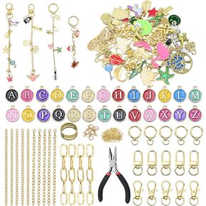 GDGJWL 263-Piece Lip Gloss Keychain Kit, DIY Craft Supplies with Charms, Keychain Hooks, Jump Rings, Lobster Clasps, Chains & Tools, Jewelry Making Kit for Custom Keychains, Bags, and Gifts in Kuwait