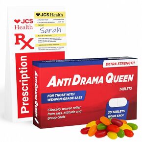 Anti Drama Queen Funny Gifts for Women or Teens, Jelly Bean Candy Prank Pill Box, Birthday Gift for Best Friend, Sister, Coworker, Teen Girl Gifts in Saudi Arabia