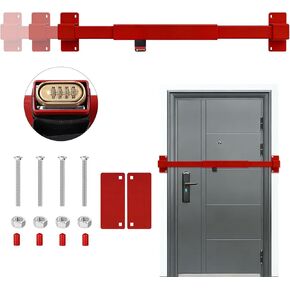 Door Security Bar for Outward Opening Doors, 2500 LBS Resistance, Combination Lock, Adjustable 33"-40" Width, Heavy Duty Safety Door Blocker for Jobsite, Office, Commercial Use in Saudi Arabia