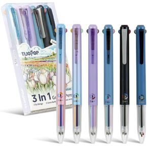 6 PCS 3-in-1 Multicolor Pens,0.5mm Colored Gel Pens,18 Colors Retractable Quick-Dry Ink Gel Pens Fine Point Smooth Writing Pens for Office, School Supplies in Saudi Arabia