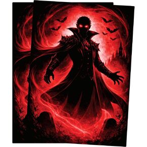 MTG Sleeves by Arcanum Industries, 103 Matte Card Sleeves for Magic The Gathering & TCG - Premium Shuffle Feel & Borderless Art with Black Interior (Red/Black Vampire) in Saudi Arabia