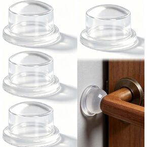 4 Pack Rubber Door Bumper - Small Size Rubber Bumpers - Clear Door Stoppers for Wall - Wall Protector Clear Rubber Door Stop- Silicone Bumpers for Wall- Stick on Wall Protector for Walls Heavy Use in Saudi Arabia