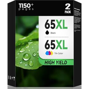 مجموعة خرطوشة حبر 65XL 65 لاستبدال الحبر Envy 5055 DeskJet 3755 لـ HP65 لحبر HP 65 HP65XL حبر أسود/لون متوافق مع 5000 3700 3772 3722 2622 3752 2652 2655 2640 5052 (عبوتان) in Kuwait