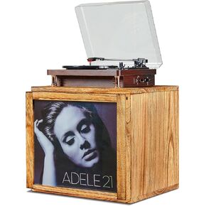 DGWJSU Vinyl Record Storage, Record Storage Box Holds 120 Records, Wooden Vinyl Holder Display Window(7″/10″/12″), Vinyl Storage For Music Corners, Display Collections, Home Theaters, Living Rooms in Saudi Arabia