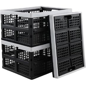 34 L Plastic Collapsible Crates, Folding Rectangular Storage Crate, 3 Packs in Saudi Arabia