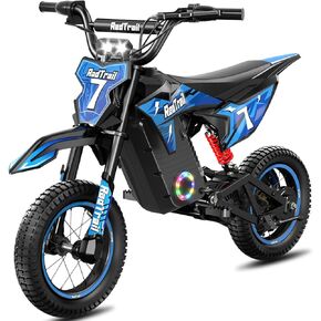 36V Dirt Bike for Kids, 700W Peak Electric Motorcycle, 3 Speeds, 15.5 MPH & 13.7 Miles, Headlight & Rainbow Ambient Lights, Pro Suspension Off-Road Ride On Gift for Kids Ages 4-10 in Saudi Arabia