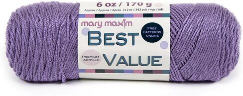 Mary Maxim Best Value Worsted Weight Yarn, 100% Acrylic Medium Weight 4 Yarn for Crocheting and Knitting Filets, Scarves, Mittens, Blankets, and Garments, 6 oz, 342 Yards, Cottonwood in Saudi Arabia