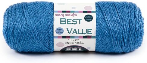 Mary Maxim Best Value Worsted Weight Yarn, 100% Acrylic Medium Weight 4 Yarn for Crocheting and Knitting Filets, Scarves, Mittens, Blankets, and Garments, 6 oz, 342 Yards, Cottonwood in Kuwait
