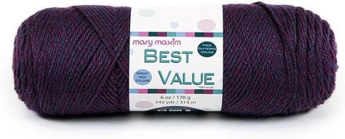 Mary Maxim Best Value Worsted Weight Yarn, 100% Acrylic Medium Weight 4 Yarn for Crocheting and Knitting Filets, Scarves, Mittens, Blankets, and Garments, 6 oz, 342 Yards, Cottonwood in Kuwait