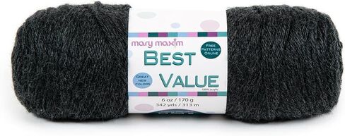 Mary Maxim Best Value Worsted Weight Yarn, 100% Acrylic Medium Weight 4 Yarn for Crocheting and Knitting Filets, Scarves, Mittens, Blankets, and Garments, 6 oz, 342 Yards, Cottonwood in Kuwait