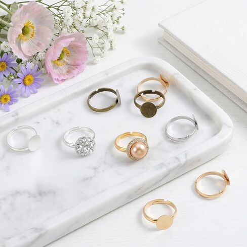 Elegaperma 80pcs Blank Rings for Jewelry Making, Ring Blanks for Jewelry Making, Adjustable Stainless Steel Flat Blank Ring Base for Men Women Jewelry Make DIY Crafts in Saudi Arabia