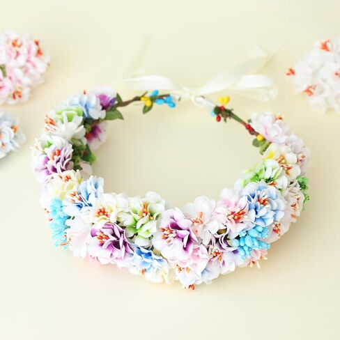 Flagogoo 22 Sets DIY Flower Crown Kit - Flower Making Kit- Handmade Your Own Flower Crowns for Women Hair Accessories Headband Making Kit for Girls - Wedding Birthday Party Festival Decor in Saudi Arabia