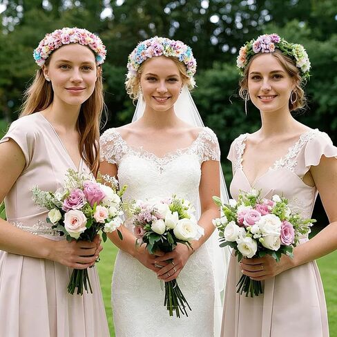Flagogoo 22 Sets DIY Flower Crown Kit - Flower Making Kit- Handmade Your Own Flower Crowns for Women Hair Accessories Headband Making Kit for Girls - Wedding Birthday Party Festival Decor in Saudi Arabia