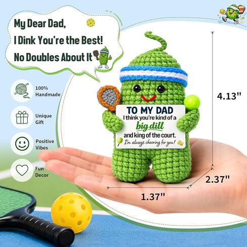 Dad Gifts for Fathers Day - Funny Gag Father's Day Birthday Handmade Crochet Pickleball Gifts Accessories for Dad Father Men Daddy Papa from Daughter Son Christmas Stocking Stuffers in Saudi Arabia