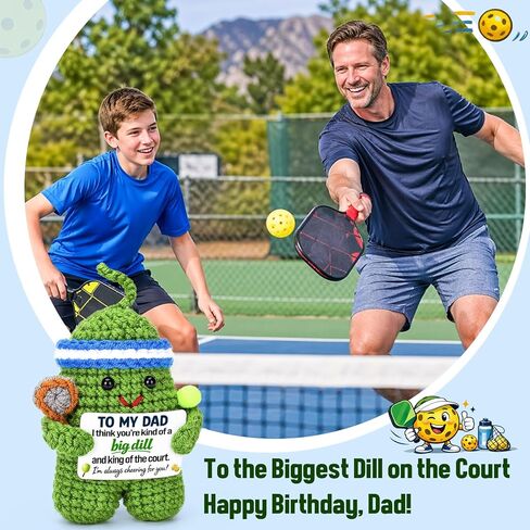 Dad Gifts for Fathers Day - Funny Gag Father's Day Birthday Handmade Crochet Pickleball Gifts Accessories for Dad Father Men Daddy Papa from Daughter Son Christmas Stocking Stuffers in Saudi Arabia