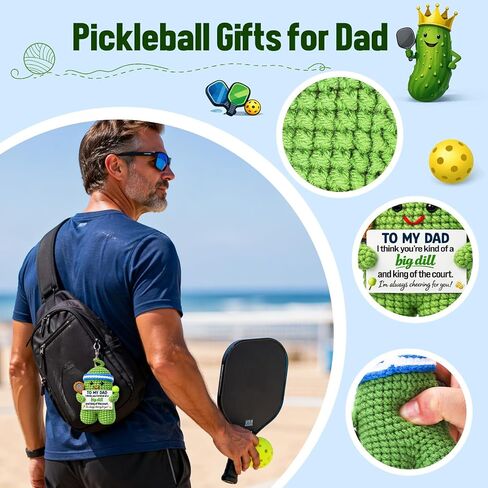 Dad Gifts for Fathers Day - Funny Gag Father's Day Birthday Handmade Crochet Pickleball Gifts Accessories for Dad Father Men Daddy Papa from Daughter Son Christmas Stocking Stuffers in Saudi Arabia