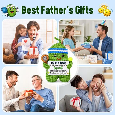 Dad Gifts for Fathers Day - Funny Gag Father's Day Birthday Handmade Crochet Pickleball Gifts Accessories for Dad Father Men Daddy Papa from Daughter Son Christmas Stocking Stuffers in Saudi Arabia