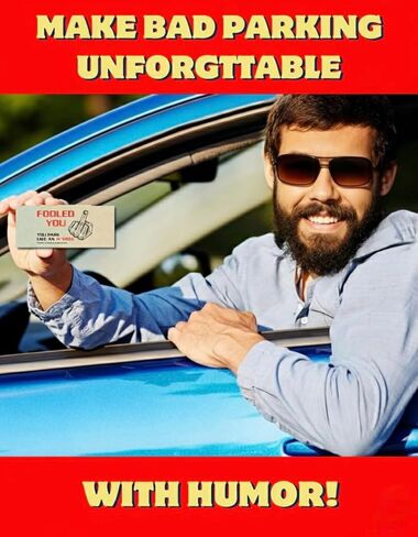 Miami Graphic Solutions You Park Like An A-hole Bad Parking Prank Cards Look Like $50 Real Size Money - 50 qty - leave them under Vehicle Wipers of Horrible A-Hole Drivers! in Saudi Arabia