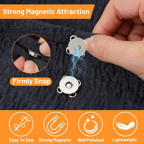 100 Pcs Magnetic Buttons for Bags, 0.55" Magnetic Snap Buttons, 5 Color Assorted Copper Plum Blossom Closures for Purses, Handbags, Clothing & DIY Sewing Crafts in Kuwait